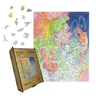 Дерев'яний фігурний пазл Музика, А3, Дерев'яна коробка 200 елементів