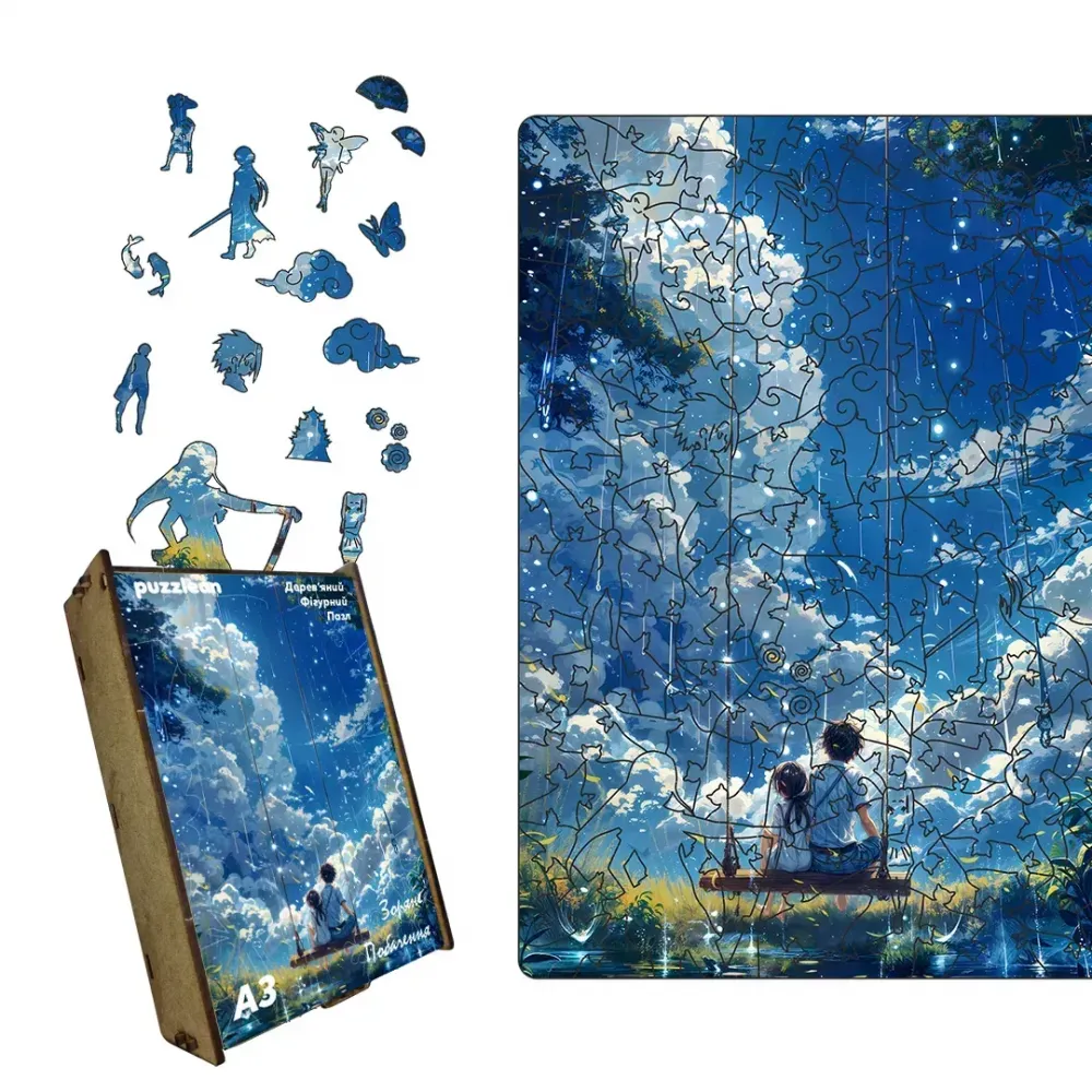 Пазл дерев'яний Аніме Зоряне Побачення, А1, Картонна коробка 500+ елементів