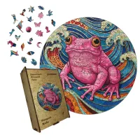 Дерев'яний фігурний пазл Мандала Жаби, А4, Картонна коробка 100 елементів