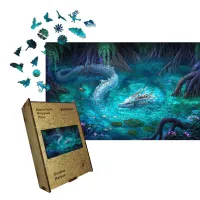 Дерев'яний фігурний пазл Осяйна Лагуна, А2, Картонна коробка 300+ елементів