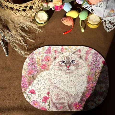 Дерев'яний фігурний пазл Блакитноока Панна, А1, Дерев'яна коробка 500+ елементів