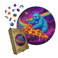 Дерев'яний фігурний пазл Чіловий Лінивець, А5, Картонна коробка 35 елементів