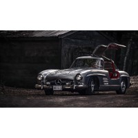 Дерев'яний фігурний пазл Mercedes-Benz 300sl, А5, Дерев'яна коробка 35 елементів
