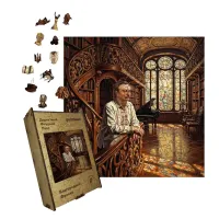 Дерев'яний фігурний пазл Благородний Франко, А4, Картонна коробка 100 елементів