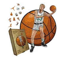 Дерев'яний фігурний пазл Ларрі Берд, А4, Картонна коробка 100 елементів