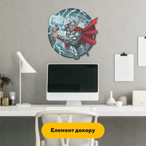 Дерев'яний фігурний пазл Тор, А4, Картонна коробка 100 елементів