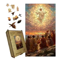 Дерев'яний фігурний пазл Воскресіння, А5, Дерев'яна коробка 35 елементів