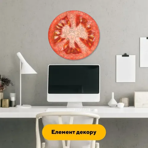 Дерев'яний фігурний пазл Томат, А1, Дерев'яна коробка 500+ елементів