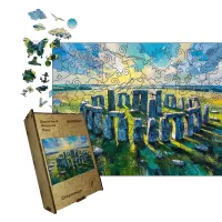 Дерев'яний фігурний пазл Стоунхендж, А4, Картонна коробка 100 елементів