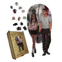 Дерев'яний фігурний пазл Вілл та Еморі, А4, Картонна коробка 100 елементів