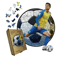 Дерев'яний фігурний пазл Рішучий Роналду, А4, Картонна коробка 100 елементів