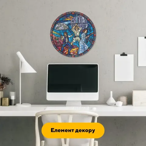 Дерев'яний фігурний пазл Зоряна Мозаїка, А1, Дерев'яна коробка 500+ елементів