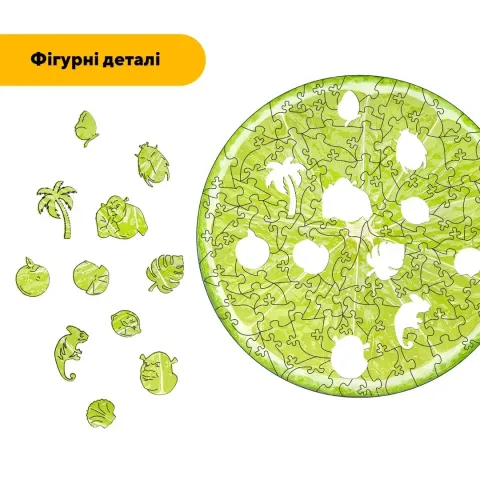 Дерев'яний фігурний пазл Лайм, А1, Дерев'яна коробка 500+ елементів