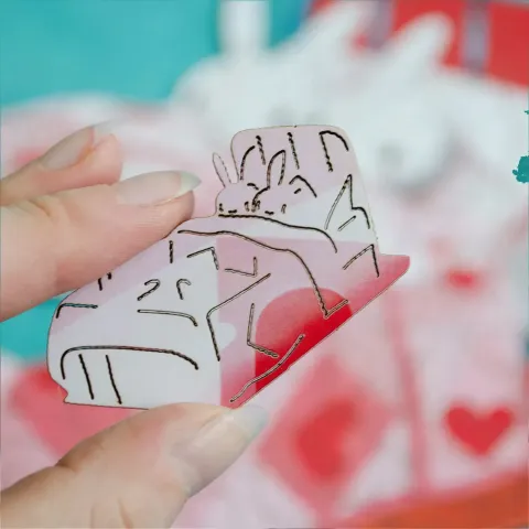 Дерев'яний фігурний пазл Ліниві Зайчики, А1, Дерев'яна коробка 500+ елементів