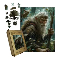 Дерев'яний фігурний пазл Лісовик, А4, Картонна коробка 100 елементів