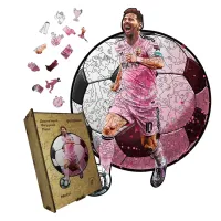 Дерев'яний фігурний пазл Запальний Мессі, А5, Картонна коробка 35 елементів