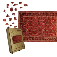 Дерев'яний фігурний пазл Колоритний Килим, А2, Дерев'яна коробка 300+ елементів