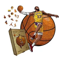 Дерев'яний фігурний пазл Леброн Джеймс, А5, Картонна коробка 35 елементів