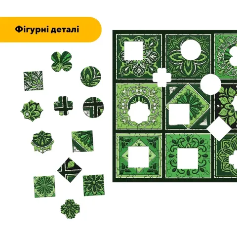 Дерев'яний фігурний пазл Плитка Чарівна, А5, Картонна коробка 35 елементів