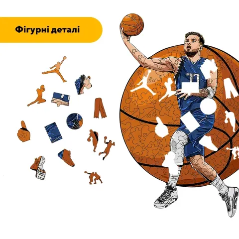 Дерев'яний фігурний пазл Лука Дончіч, А5, Картонна коробка 35 елементів