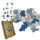 Пазл дерев'яний Україна Блакитна, А1, Дерев'яна коробка 500+ елементів