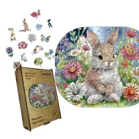 Пазл дерев'яний Мозаїка Кролика, А2, 300+ елементів, Дерев’яна коробка