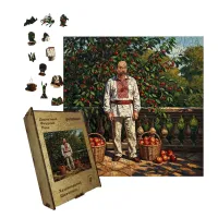 Дерев'яний фігурний пазл Хазяйновитий Шевченок, А5, Картонна коробка 35 елементів