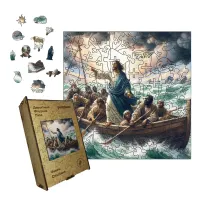 Дерев'яний фігурний пазл Човен Спасіння, А1, Дерев'яна коробка 500+ елементів