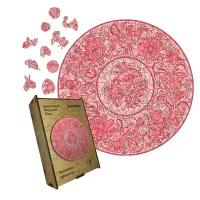 Дерев'яний фігурний пазл Декоративний Розпис Квіткова Ніжність, А5, Картонна коробка 35 елементів