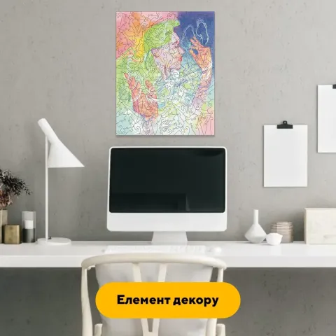 Дерев'яний фігурний пазл Музика, А2, Дерев'яна коробка 300+ елементів