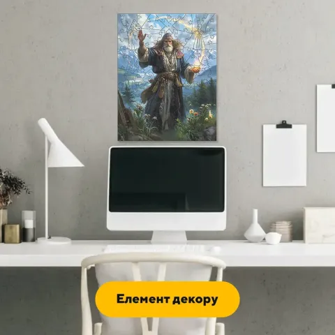 Дерев'яний фігурний пазл Мольфар, А5, Картонна коробка 35 елементів