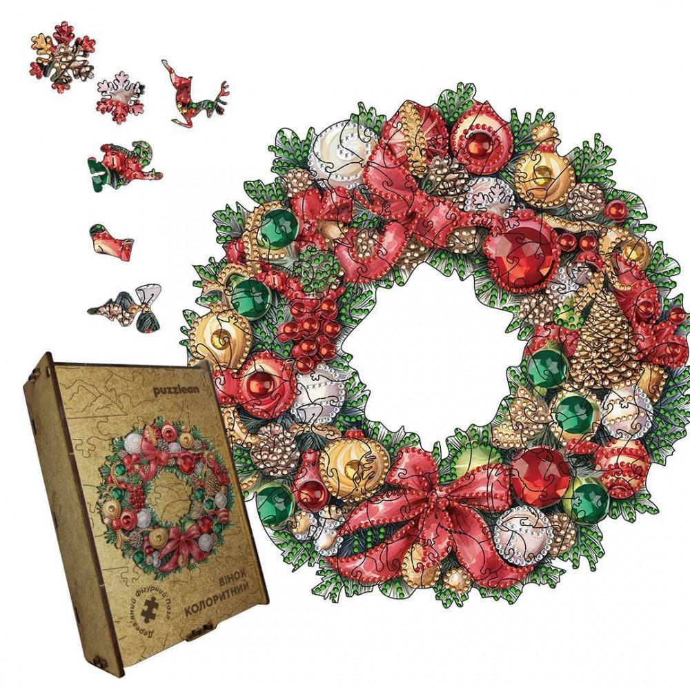 Пазл дерев'яний Колоритний Вінок, А2, 300+ елементів, Картонна коробка