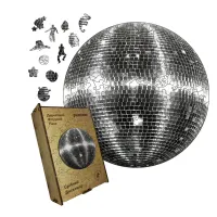 Дерев'яний фігурний пазл Срібний Дискошар, А1, Картонна коробка 500+ елементів