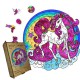 Пазл дерев'яний Веселка Єдинорога, А5, Картонна коробка 35 елементів