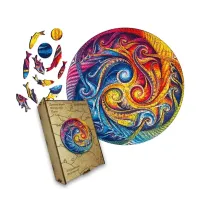 Дерев'яний фігурний пазл Мандала Спіральне Втілення, А1, Дерев'яна коробка 500+ елементів