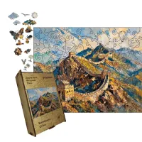 Дерев'яний фігурний пазл Великий китайський мур, А3, Дерев'яна коробка 200 елементів