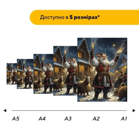 Дерев'яний фігурний пазл Коляда, А3, Дерев'яна коробка 200 елементів