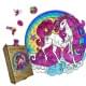 Пазл дерев'яний Веселка Єдинорога, А4, Дерев'яна коробка 100 елементів