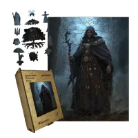 Дерев'яний фігурний пазл Відьмак, А1, Дерев'яна коробка 500+ елементів