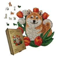 Дерев'яний фігурний пазл Мозаїка Акіта, А2, Дерев'яна коробка 300+ елементів