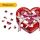 Дерев'яний фігурний пазл Скринька Серце, А5, Дерев'яна коробка 35 елементів