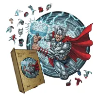 Дерев'яний фігурний пазл Тор, А1, Дерев'яна коробка 500+ елементів