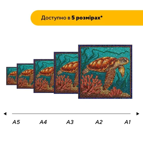 Дерев'яний фігурний пазл Мозаїка Черепахи, А1, Дерев'яна коробка 500+ елементів