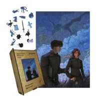 Дерев'яний фігурний пазл Вершники Драконів, А1, Картонна коробка 500+ елементів