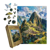 Дерев'яний фігурний пазл Мачу-Пікчу, А1, Дерев'яна коробка 500+ елементів