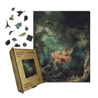 Дерев'яний фігурний пазл Гойдалки, А5, Дерев'яна коробка 35 елементів