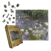 Дерев'яний фігурний пазл Водяні Лілії, А5, Дерев'яна коробка 35 елементів