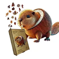 Дерев'яний фігурний пазл Бобріто Кокосіто, А1, Дерев'яна коробка 500+ елементів