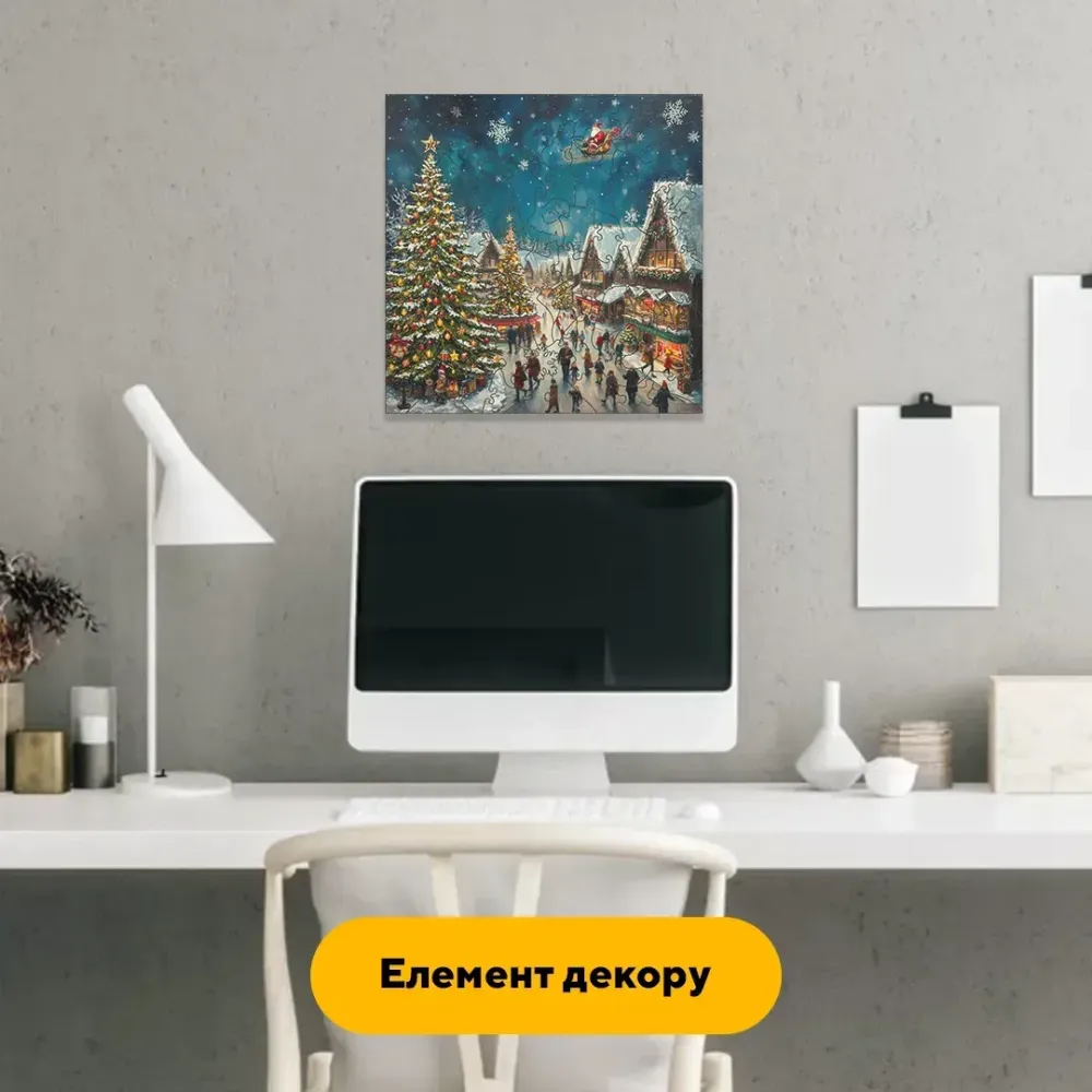 Пазл дерев'яний Подорож Санти, А4, Дерев'яна коробка 100 елементів