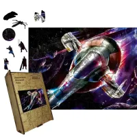 Дерев'яний фігурний пазл Раб-1, А5, Дерев'яна коробка 35 елементів